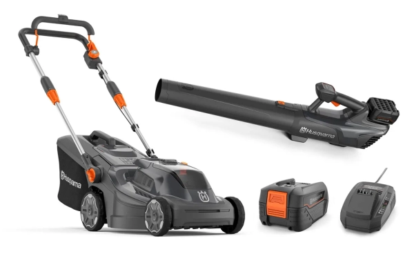 Aspireu2122 Lawn Mower and Leaf Blower Bundle with Battery and Charger